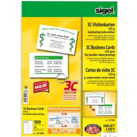 Sigel LP850 carte de visite 100 pièce(s)