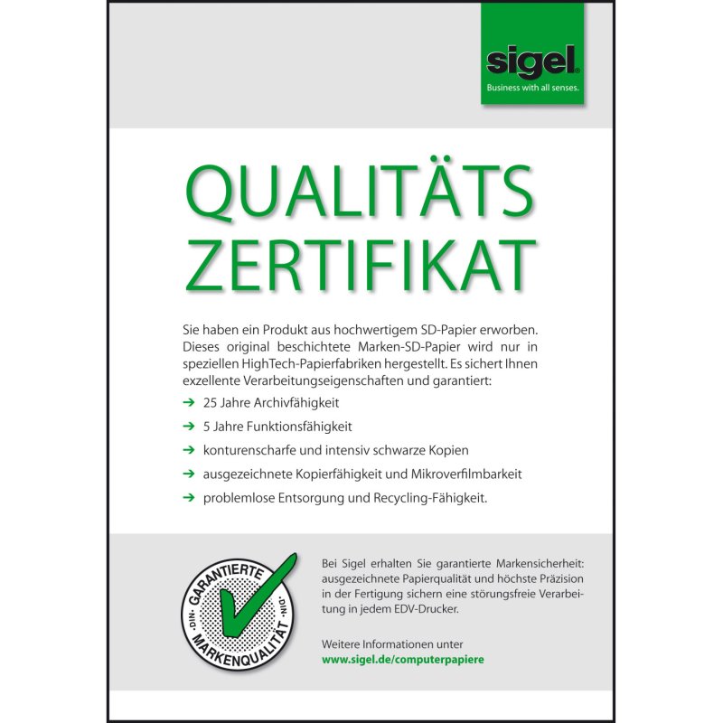 sigel Papier listing, 240 mm x 6" (15,24 cm), A5 paysage