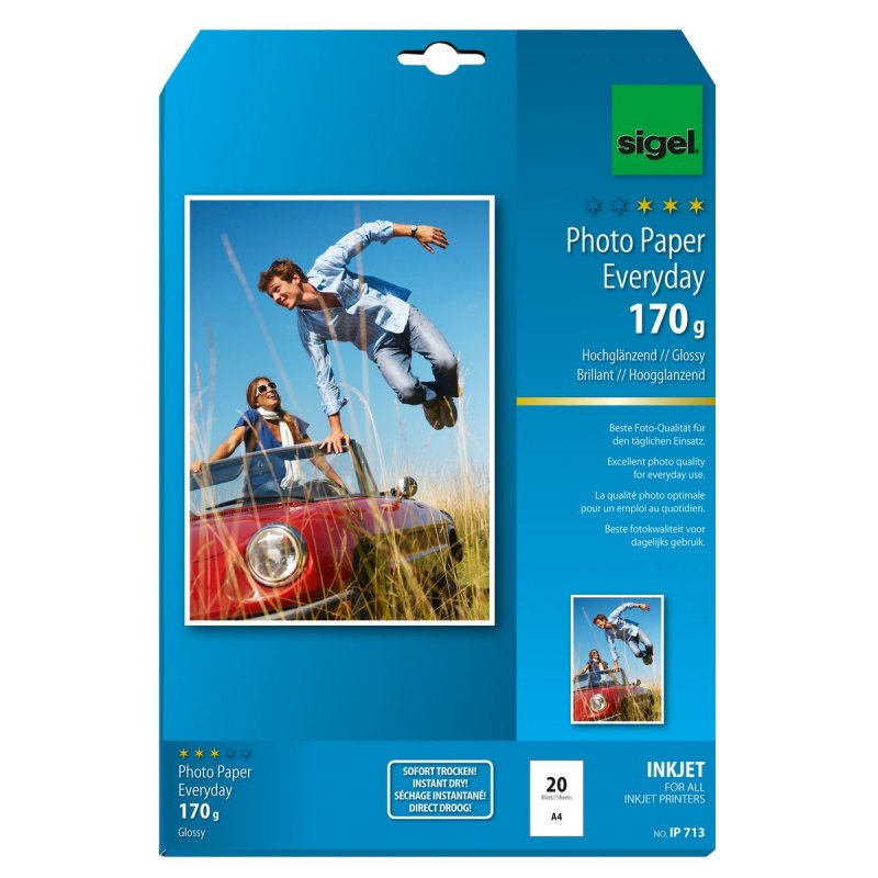 Sigel IP713 printing paper A4 (210x297 mm) Gloss 20 sheets White