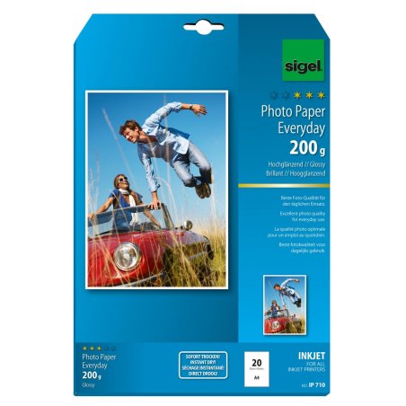 Sigel IP710 papier jet d'encre A4 (210x297 mm) Gloss 20 feuilles Blanc