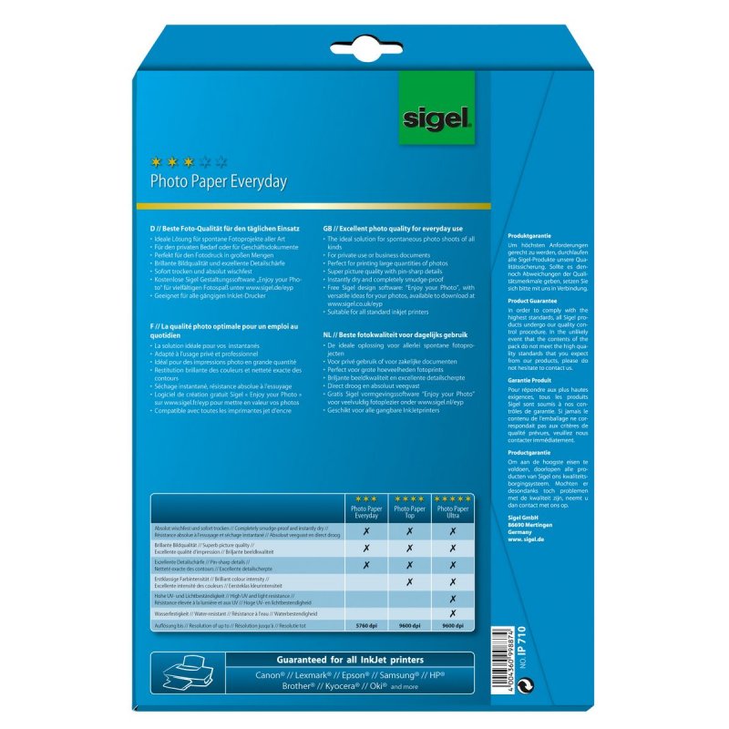 Sigel IP710 printing paper A4 (210x297 mm) Gloss 20 sheets White
