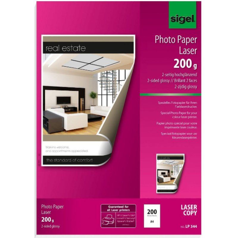 Sigel LP344 photo paper A4 Pink, White
