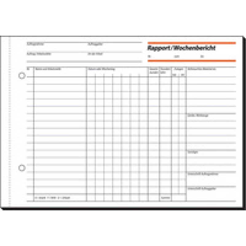 sigel Formularbuch "Rapport/Wochenbericht", A5 quer, SD