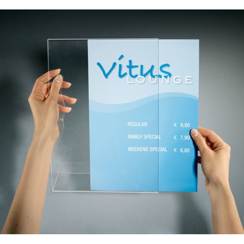 Sigel TA210 sign holder/information stand A4 Acrylic Transparent