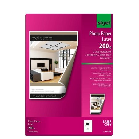 sigel Papier photo, A4, 200 g/m2, glossy recto-verso