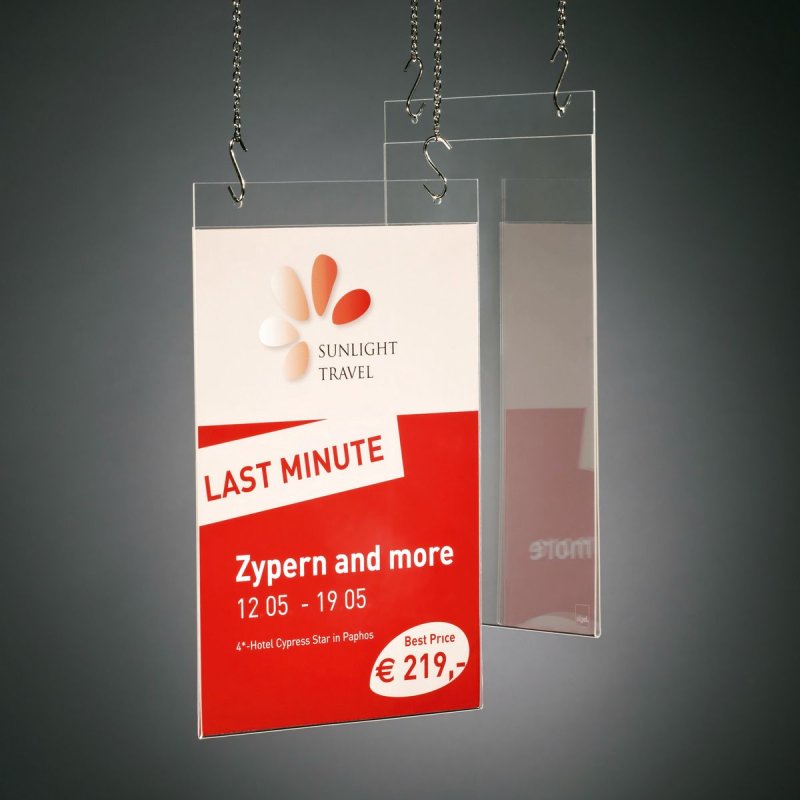Sigel TA240 support de panneau et stand d'information A4 Acrylique Transparent