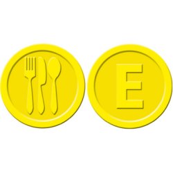 sigel Wertmarken "Essen", aus Kunststoff, gelb