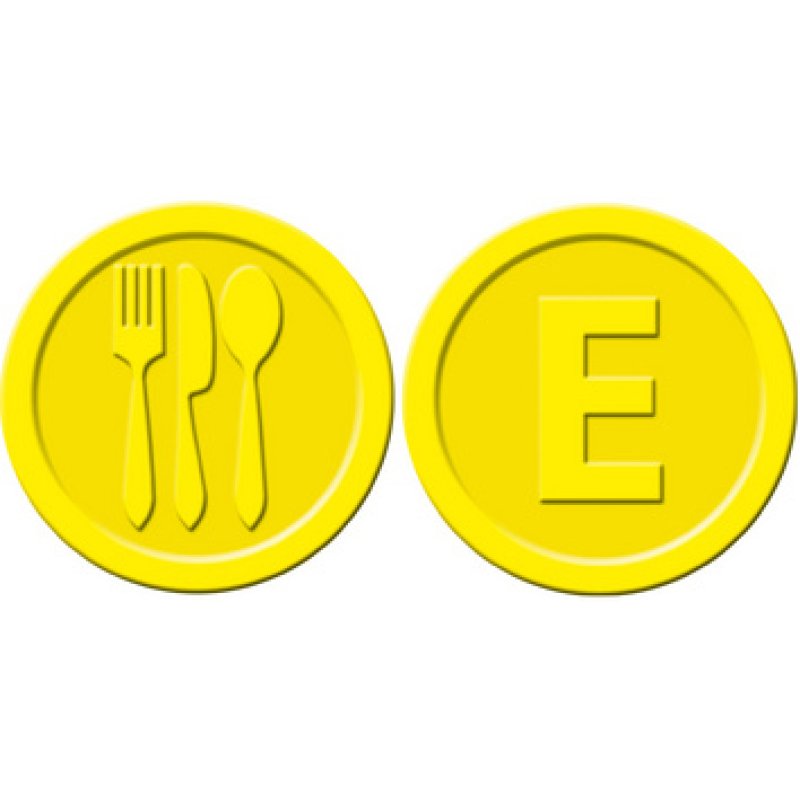 sigel Wertmarken "Essen", aus Kunststoff, gelb