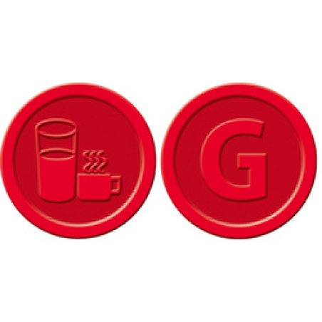 sigel Wertmarken "Bier", aus Kunststoff, gelb