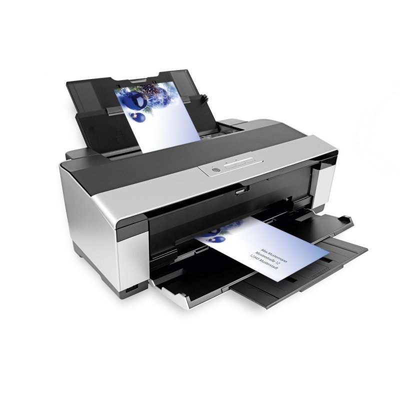 sigel Enveloppe à motif de Noël "Blue Harmony", format long