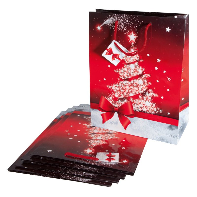 sigel Sac cadeau de Noël "Sparkling Tree", grand