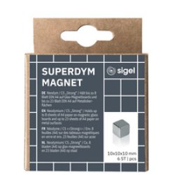 sigel Cube aimanté néodym "Strong" C5, set de 6, argent