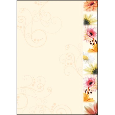 sigel Papier à motif, A4, 90 g/m2, motif "Flowerstyle"