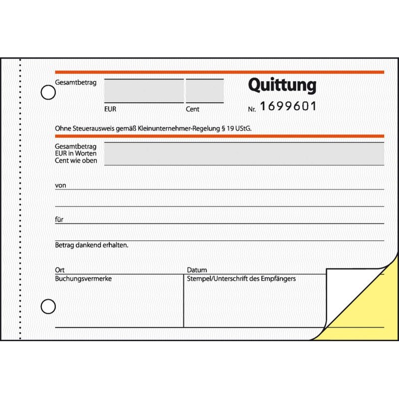 sigel Formularbuch "Quittung" für Kleinunternehmer