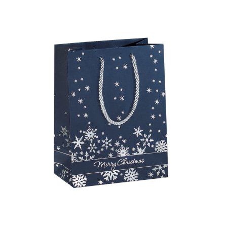 sigel Sac cadeau de Noël "Silver Snowflakes", petit