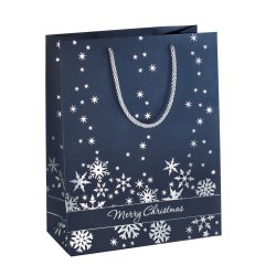 sigel Sac cadeau de Noël "Silver Snowflakes", grand