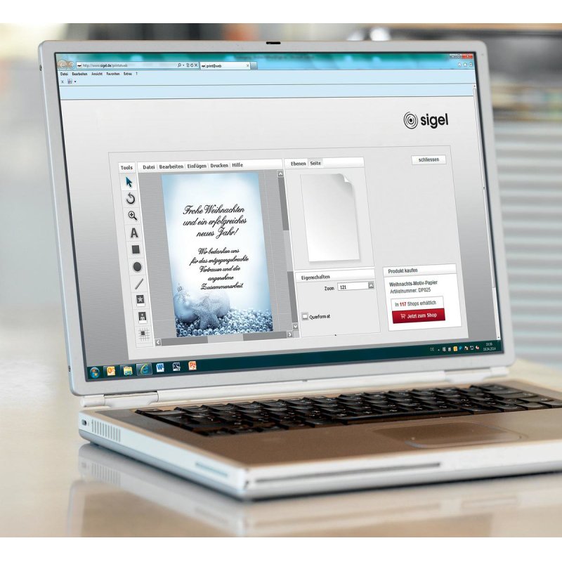 sigel Papier à motif de Noël "Blue Mystery", A4, 90 g/m2