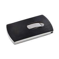 Sigel VZ121 business card holder Leather, Stainless steel Black