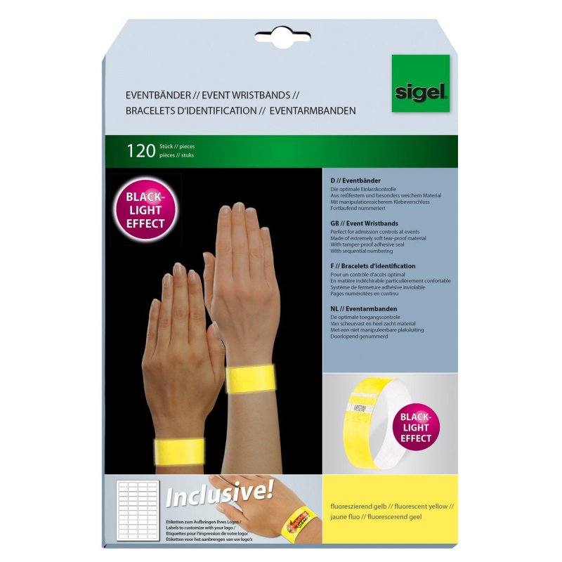 Sigel EB218 wristband Yellow Event wristband