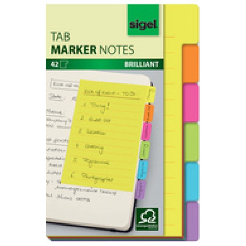 sigel Marque-page auto-adhésif Tab Marker Notes, papier