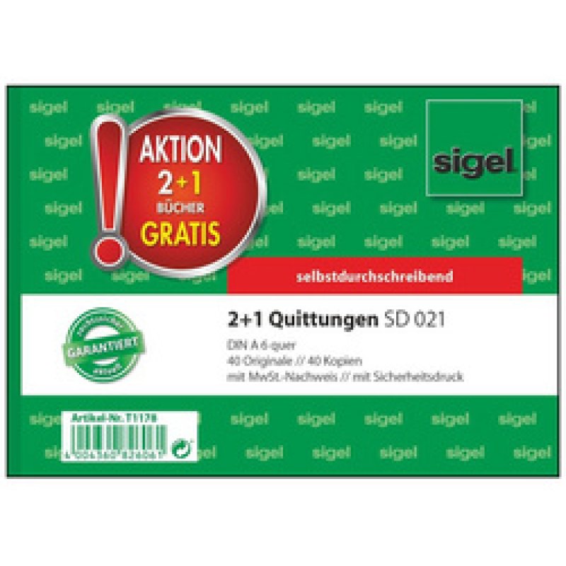sigel Formularbuch "Quittung", 2 1 Aktion