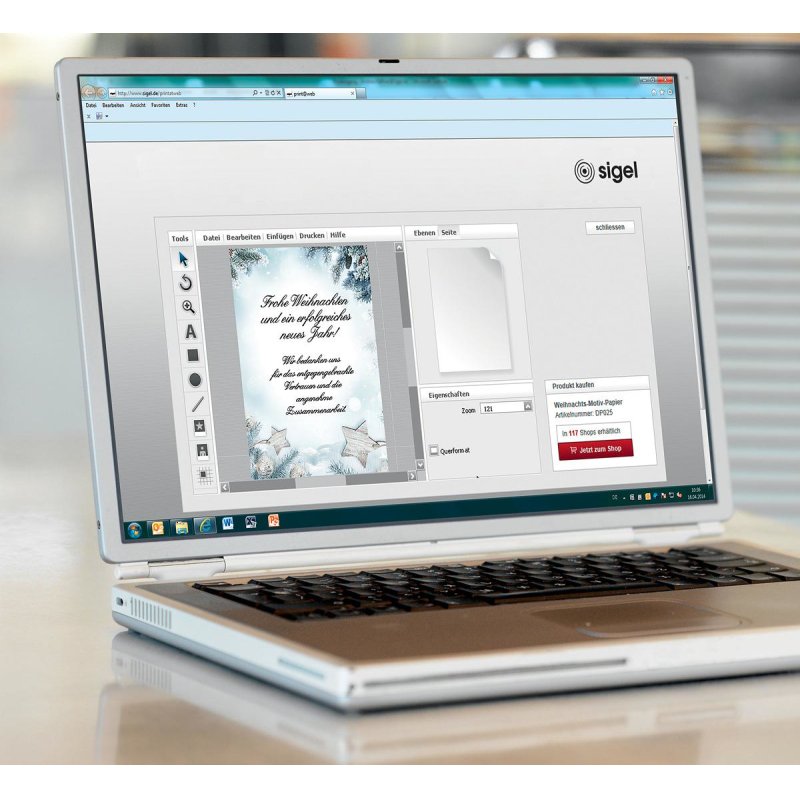 sigel Papier à motif de Noël "Snow Star", A4, 90 g/m2