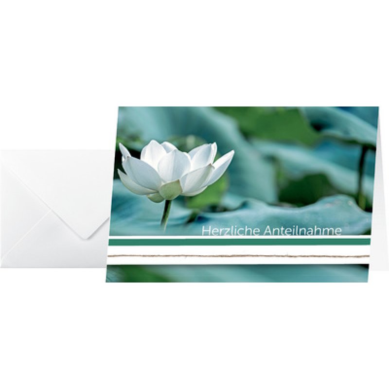 sigel Trauerkarte "Water Lily", (B)115 x (H)170 mm