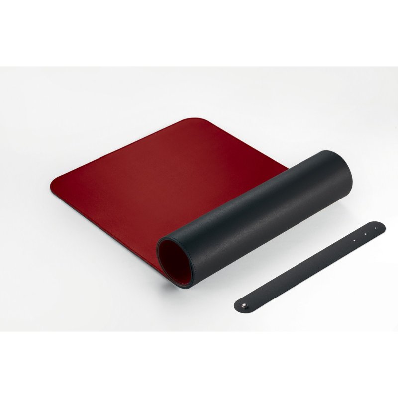 sigel Sous-main, similicuir, enroulable, noir/rouge