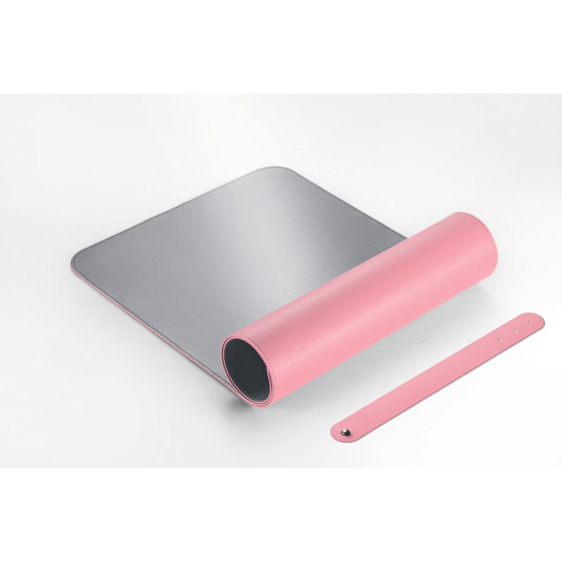 sigel Sous-main, similicuir, enroulable, rose/argent