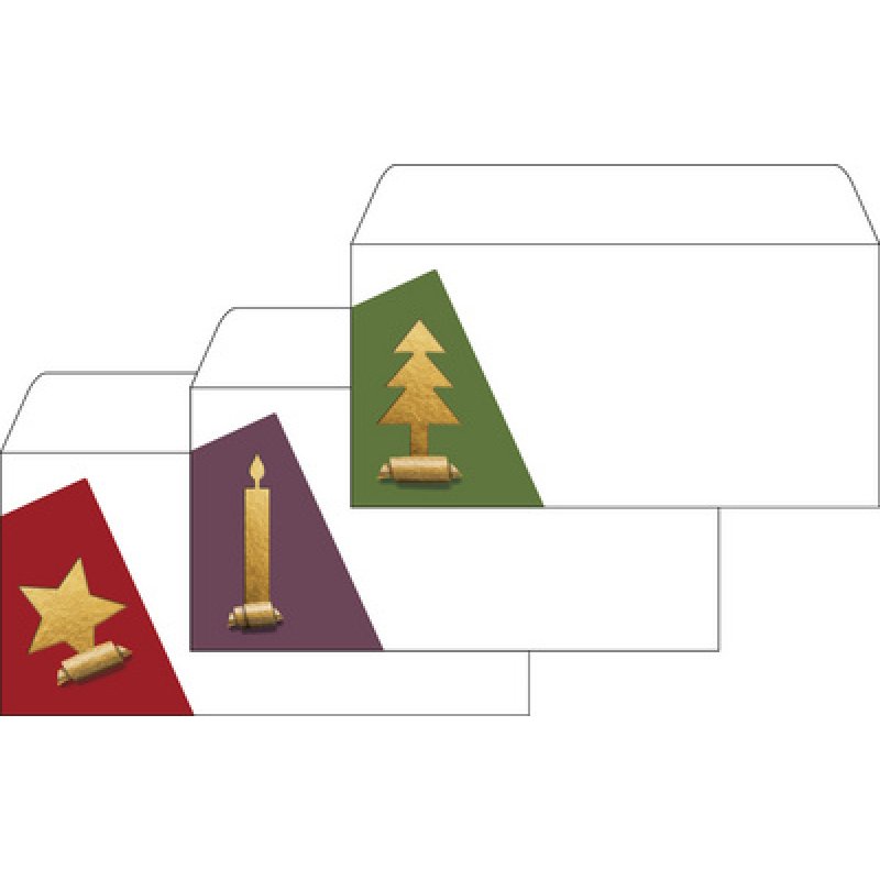 sigel Set d'enveloppes à motif de Noël "Cut-out style", long