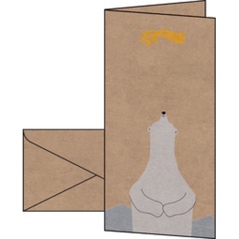 sigel Carte de Noël "Polar bear with shooting star", long