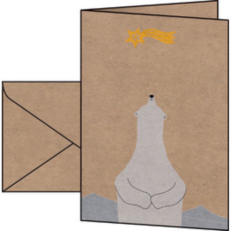 sigel Carte de Noël "Polar bear with shooting star", long