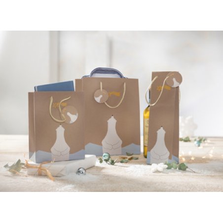 sigel Sac cadeau de Noël "Polar bear with...", petit