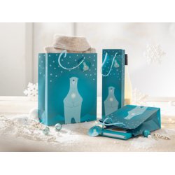 sigel Sac cadeau de Noël "Polar bear with candle", grand