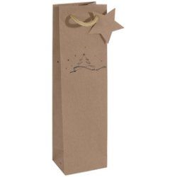 sigel Sac pour bouteille "Christmas tree", carton kraft