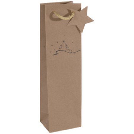 sigel Sac pour bouteille "Christmas tree", carton kraft