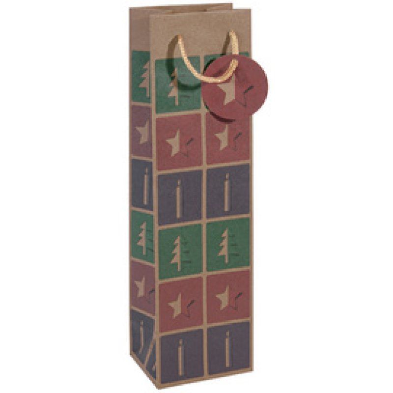 sigel Sac pour bouteille "Christmas tree", carton kraft