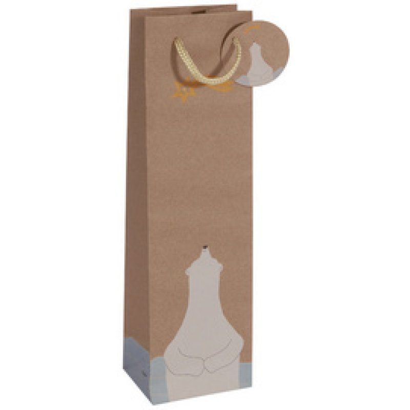 sigel Sac pour bouteille "Christmas tree", carton kraft