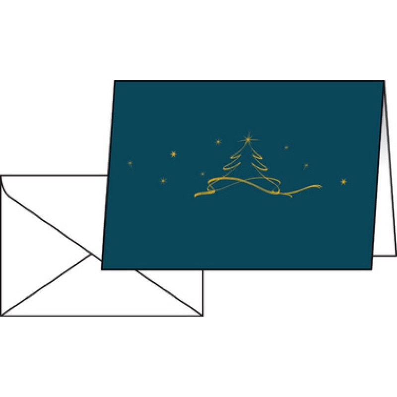 sigel Carte de Noël "Christmas tree petrol", A6 pour