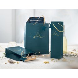 sigel Sac cadeau de Noël "Christmas tree petrol", grand