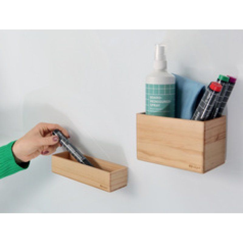 sigel Pot à crayon en bois pour tableau magnétique blanc