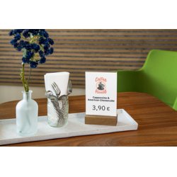 sigel Présentoir de table avec socle en bois, acrylique, A6