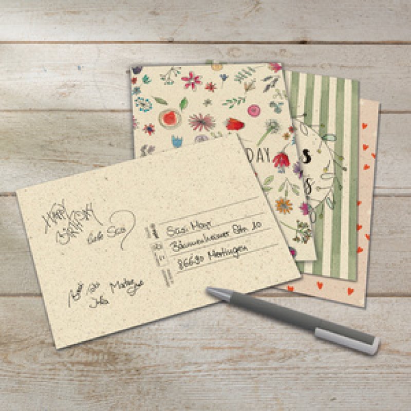 sigel Set cartes postales anniversaire Happy Grassy Birthday
