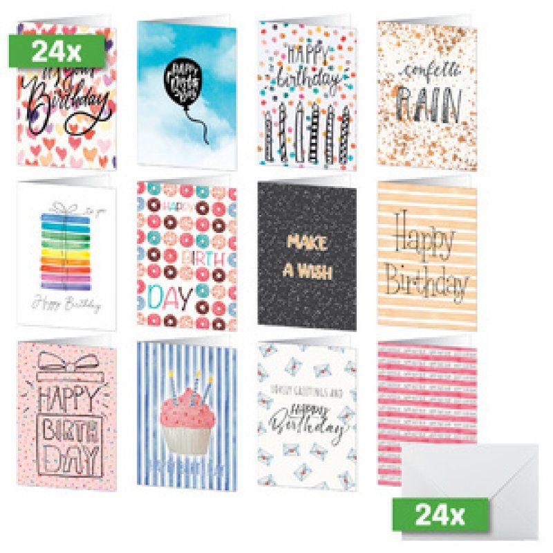 sigel Set de cartes d'anniversaire " Happy Birthday"