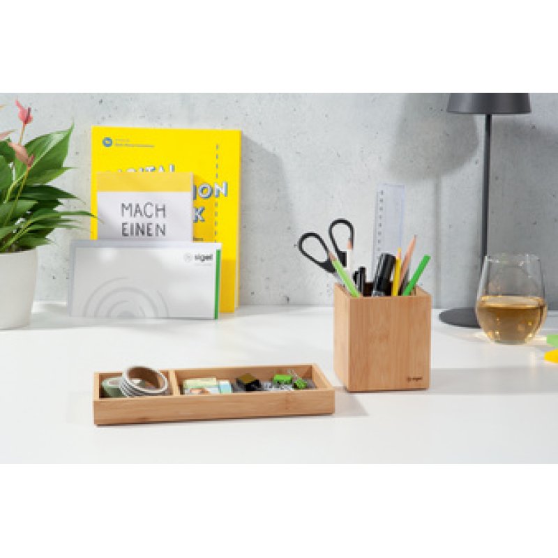 sigel Pot à crayons Eyestyle, en bambou, carré