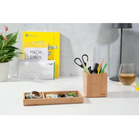 sigel Pot à crayons Eyestyle, en bambou, carré