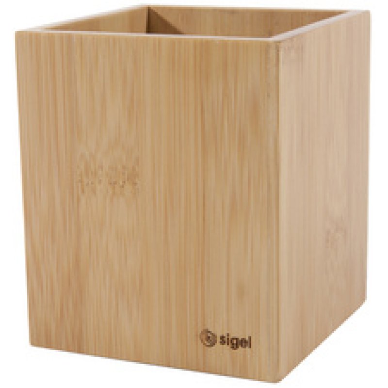 sigel Pot à crayons Eyestyle, en bambou, carré