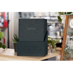 sigel Chemise pour cartes de menu "MENU", beige, A4