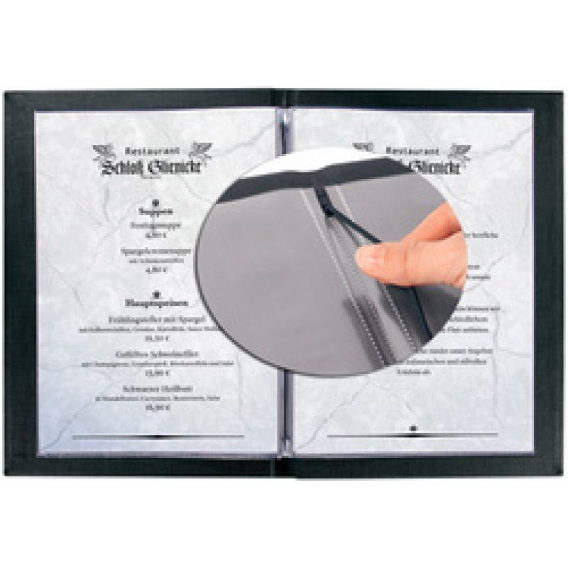 sigel Chemise pour cartes de menu "MENU", beige, A4