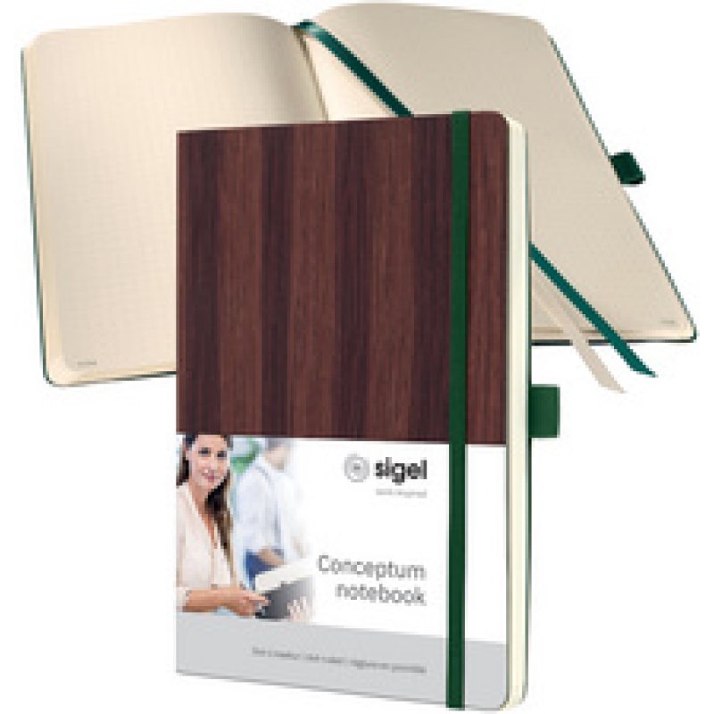 sigel Carnet Conceptum Nature Edition, A5, bois, pointillé